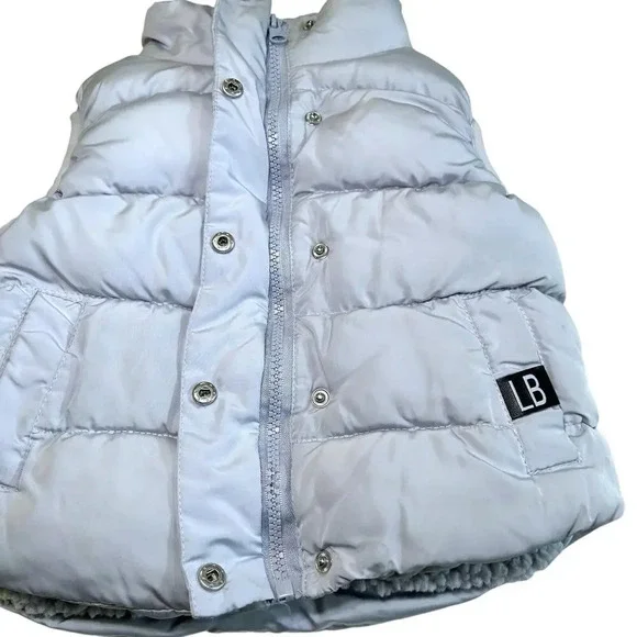 Little Bipsy Ice Gray Sherpa Lined puffer vest Outerwear Toddler 18 to 24 months - Picture 4 of 7